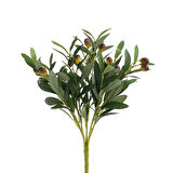 Yapay Zeytin 40cm 5 Dallı 10 Meyveli Demet Yapay Çiçek Artificial Olive