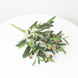 Yapay Zeytin 40cm 5 Dallı 10 Meyveli Demet Yapay Çiçek Artificial Olive