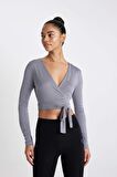 DeFactoFit Standart Fit V Yaka Sporcu Modal Uzun Kollu Tişört C0496AX24SMGR225
