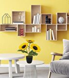 Yapay Çiçek Siyah Saksıda Ay Çiçeği 3Kafa 38cm 