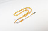 Kapsül Kesim 12x8 mm Sıkma Kehribar Alpaka Püsküllü Tesbih 
