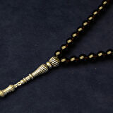 Gümüş İmame Gümüş Püskül Küre Kesim 8.5.x8.5 mm Doğal Dumanlı Kuvars Taşı Tesbih 