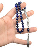 Gümüş İmame Gümüş Püskül Küre Kesim 8x8 mm Doğal Apatit Taşı Tesbih 