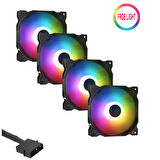 XASER CF03 FRGB Sessiz 12cm 4'lü Set Kasa Fanı
