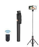K9 Bluetooth Kumandalı 170cm Tripod + Selfie Çubuğu 3in1 Çok Amaçlı Video ve Fotoğraf Çekim Tripodu