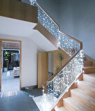 Beyaz Dekoratif Saçak Perde Led Aydınlatma İç/Dış Mekan 20 Metre Birbirine Eklenebilir 220V 8 Animasyonlu