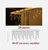 Günışığı Dekoratif Saçak Perde Led Aydınlatma İç/Dış Mekan 20 Metre Birbirine Eklenebilir 220V 8 Animasyonlu