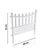 Omnipazar SY-5998 Elite Plastik Dekoratif Bahçe Çiti 4'lü Set 60x55 cm Beyaz