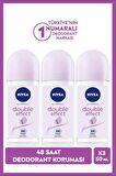 Nivea Kadın Roll-on Deodorant Double Effect 50ml, Ter Kokusuna Karşı 48 Saat Koruma, X3 Adet