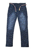 Pıtırık P00030 Çocuk Kız Çiçekli Kot Pantolon