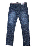 Pıtırık P00030 Çocuk Kız Çiçekli Kot Pantolon