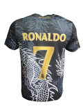 Ronaldo Real Madrid R00175 Çocuk Dragon (Ejderha) Desenli Forma - Siyah - ST00175-Siyah-140