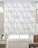 Kır Bitkileri Baskılı Zebra Perde - Kahverengi Siyah -  Dijital Baskılı Zebra Stor Perde