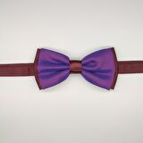 MORDİNO Bordo Mürdüm Puantiyeli Papyon