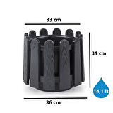 Omnipazar SO-İS04 İstanbul Dekoratif Yuvarlak Saksı 14,1 lt Antrasit 6 Adet