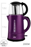 Awox Teaplus Cam Demlikli Elektrikli Çay Makinesi Mor