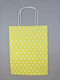 KRAFT KAĞIT ÇANTA SARI PUANLI 18CM X 24CM - 1 ADET