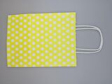 KRAFT KAĞIT ÇANTA SARI PUANLI 18CM X 24CM - 1 ADET