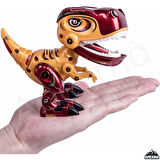 Oyuncak Sesli ve Işıklı Hareketli Eklemli Metal Parçalı Ağzı Oynayan T-Rex Dinozor Hayvan Figür Kırmızı