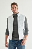 D'S Damat Regular Fit Beyaz Mevsimlik Yelek Mont 7HF07ORT42611