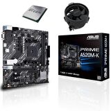 Asus Prime A520M-K DDR4 4600MHz mATX Anakart - AMD Ryzen 5 5600X AM4 İşlemci Tray - AMD Fan Set
