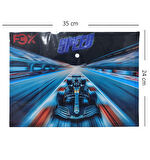 Araba Yarış Desenli Çıt Çıtlı Zarf Dosya - 1 Adet