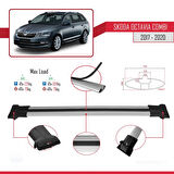 Skoda Octavia 3 (5E) Combi Post-Facelift 2017-2020 Arası ile Uyumlu FLY Model Ara Atkı Tavan Barı Gri 3 Adet