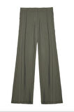 Palazzo Kumaş Pantolon Haki