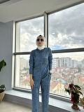 Denim Efektli Payet Gömlek
