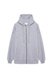Fermuar Detaylı Sweatshirt Gri