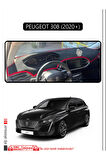 Peugeot 308 (2020+) Torpido Koruma  Halısı -  Siyah Kenar