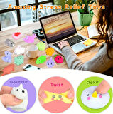 (3 Adet) Kawaii Süper Yumuşak Süper Esnek Squishy Hayvan Figürler, Sukuşi Oyuncak