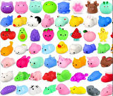 (3 Adet) Kawaii Süper Yumuşak Süper Esnek Squishy Hayvan Figürler, Sukuşi Oyuncak