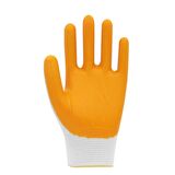 Beybi Pn5 Polyester Örme Nitril Iş Eldiveni 12 Çift Beyaz – Sarı