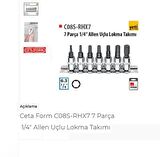 Ceta Form C08s-rhx7 7 Parça 1/4" Allen Uçlu Lokma Takımı