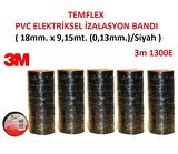 3M Elektrik Bandı Temflex 1300E Siyah 50 Adet