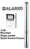 Alarko 3 HP Monofaze Dalgıç pompa + Dijital Kontrol Panosu