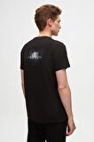 Regular Fit Siyah Baskılı %100 Pamuk T-shirt 2EC14ORT05213