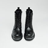 Hakiki Deri Fermuarlı Kadın Bot 