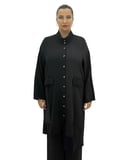 Büyük Beden Çizgili Düğmeli Tunik Gömlek Pantolon Oversize Kadın Takım