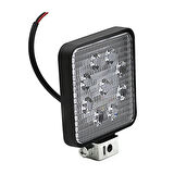 Carub Sis Farı Kare Off Road 9 Led Projektör 27W (10V-30V) Beyaz