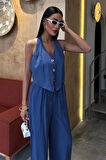 Halter Yaka Yelekli Modal Takım 10144