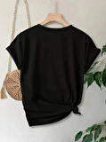 Anneler Günü Baskılı T-shirt - Siyah