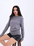 4217 TRİKO BASİC KAZAK-GRİ