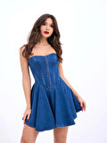 6807 KOT ELBİSE-MAVİ