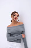 42431 TRİKO DEGAJE YAKA KAZAK-ANTRASİT