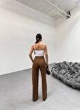 230 Gr Poly Viscose Lycra Metal Düğme Palazzo Pantolon
