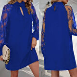 Kadın Uzun Kollu Damla Detaylı Sandy Mini Elbise