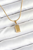 316L Çelik Gold Renk Mini Külçe Altın Model Kolye