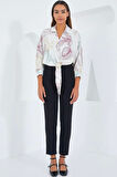 Oversize Dökümlü Crop Saten Gömlek 906 - Gül Kurusu